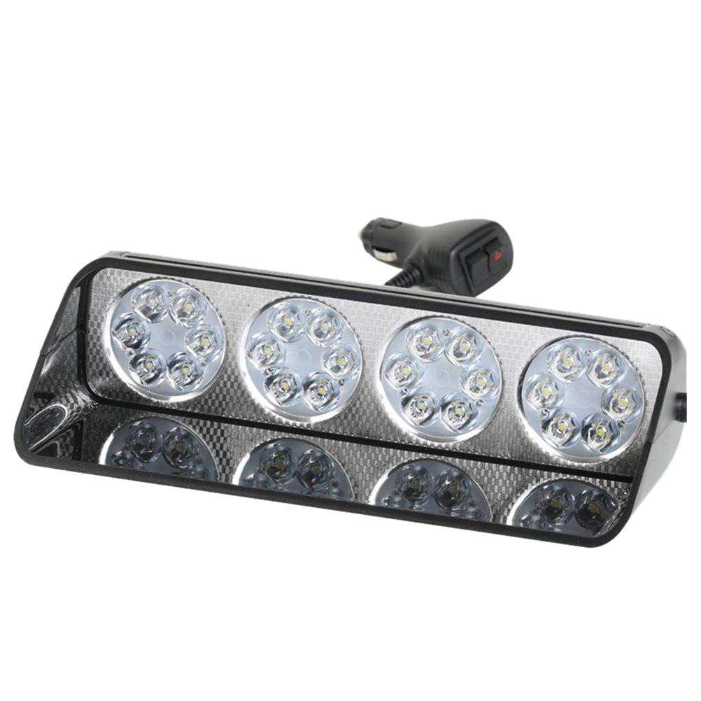 16 LED High Intensity Bright Dash Windshield Emergency Flash Strobe Light White