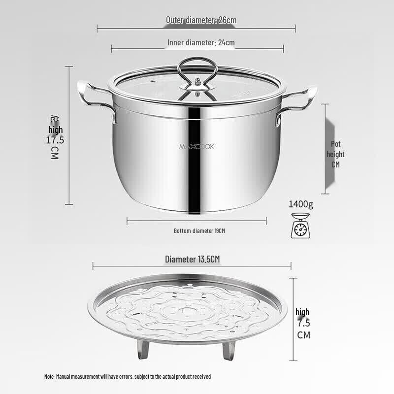Maxcook Pinshang Stainless Steel Steamer Stockpot