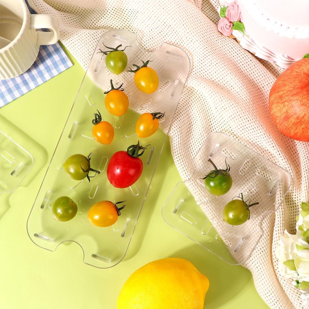 24 Pcs Plastic Drain Shelf For 1/3 1/6 Size Food Pan Clear Plastic Grate Acrylic Food Drain Trays Plastic Drain Pan Clear Drain