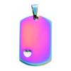 5Pcs Wholesale 5 Colors Military Tag Jewelry with heart Stainless Steel Necklace Pendant High Polished Necklace