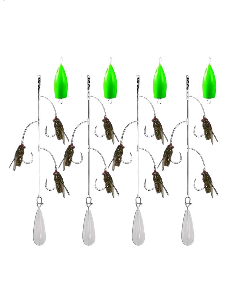 Bass Fly Fishing Lures Multi-Hook Fly Fishing Bait Anti-Rust Angling Gear With Throwing Aids For Trout Perch Pike Bass Beginners