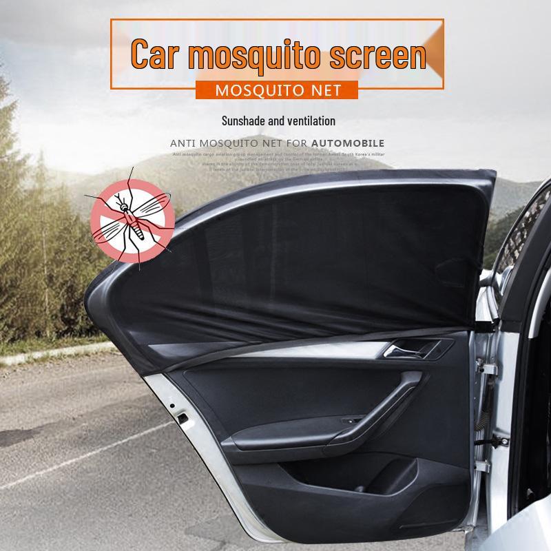 Car Window Mosquito & Sunshade Mesh Screen - Anti-Catkins Privacy Curtain with Ventilation & Sunscreen Protection