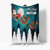 Cozy Christmas Throw Blanket Santa Claus Reindeer Holiday Decor Festive Winter Warm Bedding Gift Home Decoration Farmhouse Style