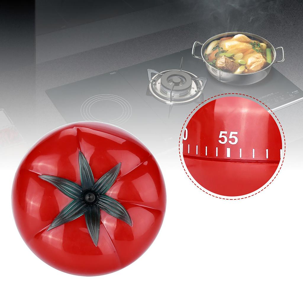 Tomato Shaped Mechanical 60 Minutes Countdown Timer Kitchen Cooking & Baking Helper 7.2 X 5.5cm
