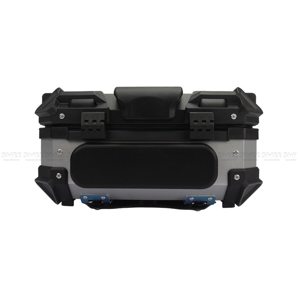 PU Foaming Aluminum Alloy Motorcycle Tail Box with Backrest Pad - Available In 28L To 80L