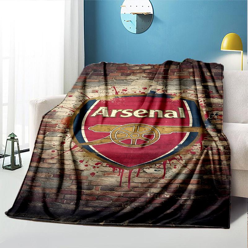 Arsenal F.C Pattern Blanket for Home Decoration, Bed, Sofa, Car Travel, Camping, Suitable for All Seasons, Birthday Christmas Gift