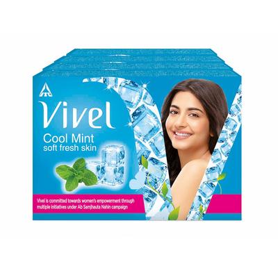 Vivel Cool Mint Soft Fresh Skin Soap 600g X 4 Soap For Women And Men Gentle Nourishing Bar For All Skin Types Soft Glowing Moisturised Skin