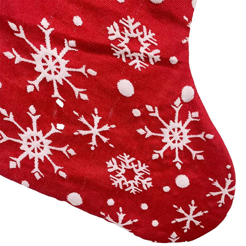 Large Red Snowflake Christmas Stocking - Festive Decoration & Gift Bag