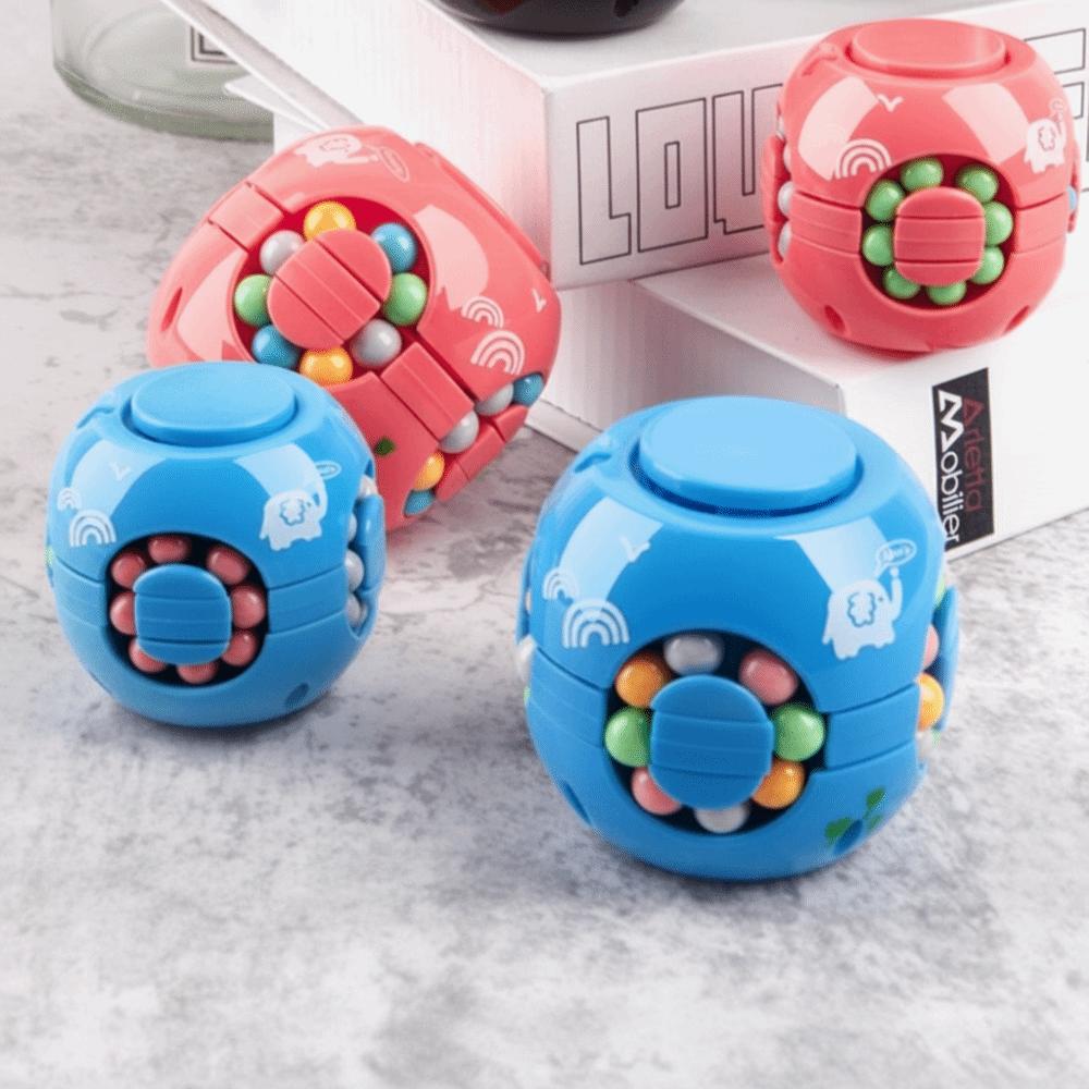 Funny Plastics Magic Bean Cube Spinner Rotating Ball 3D Rotating Ball Finger Gyro Stress Relief
