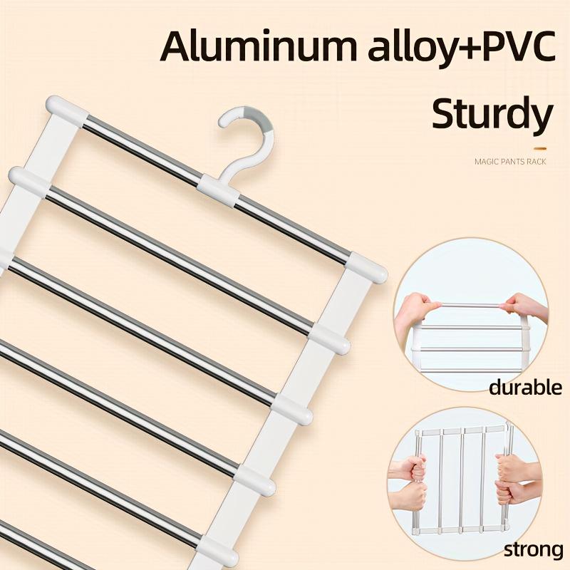 Multi Functional Pants Rack, Cloud Ladder Hanging, Folding Pants Rack, Stainless Steel Pants Clip, Multi-layer Seamless Storage