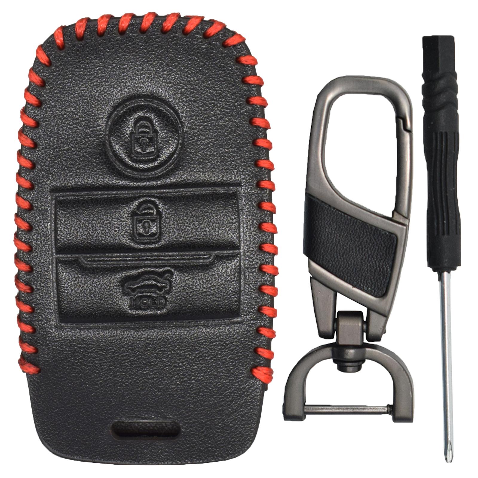 

Для Kia Rio Ceed Soul Sportage Sorento Picanto Optima автомобильный ключ из искусственной кожи, чехол-брелок, держатель без ключа, брелок, автоаксессуары чёрный