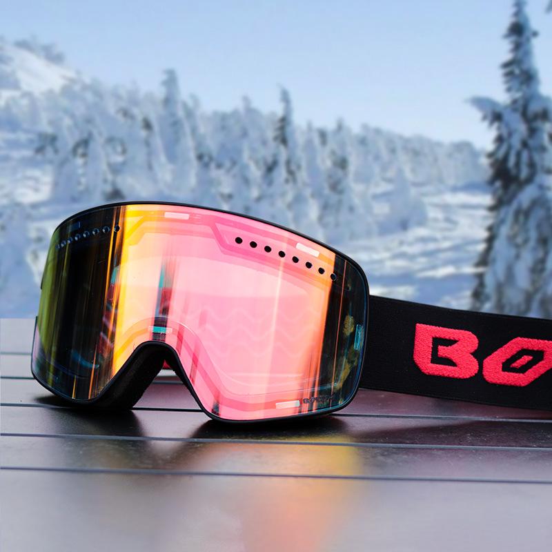 Anti-Fog Double Layer Ski Goggles - Fits Adult Helmets, Suitable for Children, Perfect for Winter Sports