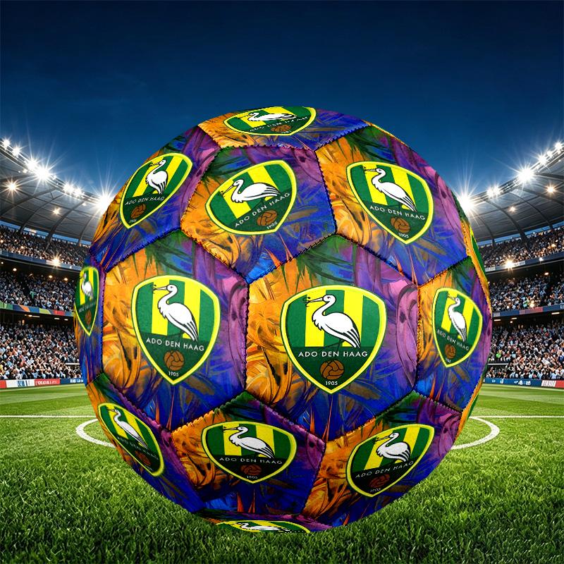 ADO Den Haag Print Size 5 Soccer Ball, PU Wear Resistant Football for Match Training and Daily Practice, Birthday Gift for Soccer Fans