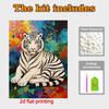 Pearl Painting Art Painting Kit for Adults and Beginners, White Tiger Sparkling Painting Craft Home Wall Decor Handmade Gift Art Pieces