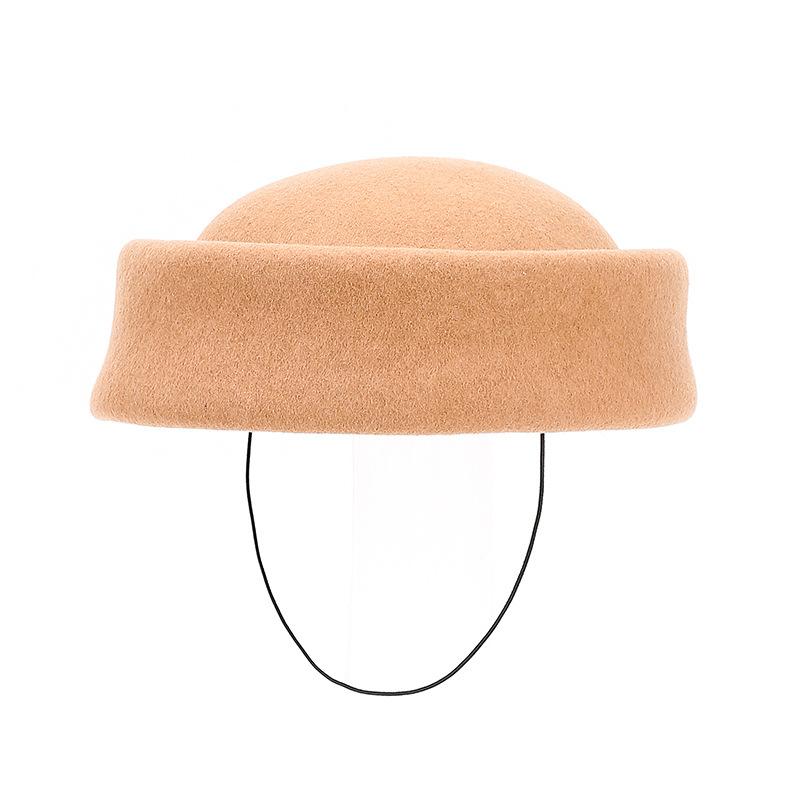 Women'S 100% Wool Beret With Veil | British Vintage Stewardess Hat | Elegant Banquet Luxury