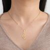 Lemegeton Hollow Out Je Israel Hexagram Map Pendant Necklace Stainless Steel Pendant Necklace Men's and Women's Jewelry Gift