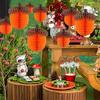 1/2pcs Elegant Orange Honeycomb Tassel Decor - Paper Pom Poms for Weddings, Home Decor - Perfect for Thanksgiving Centerpieces