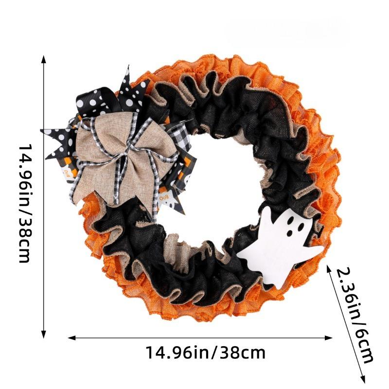 

1pcs Halloween Ghost Wreath Burlap Plastic Plywood for Window Door Decor Haunted Atmosphere Party Supplies Halloween decoration