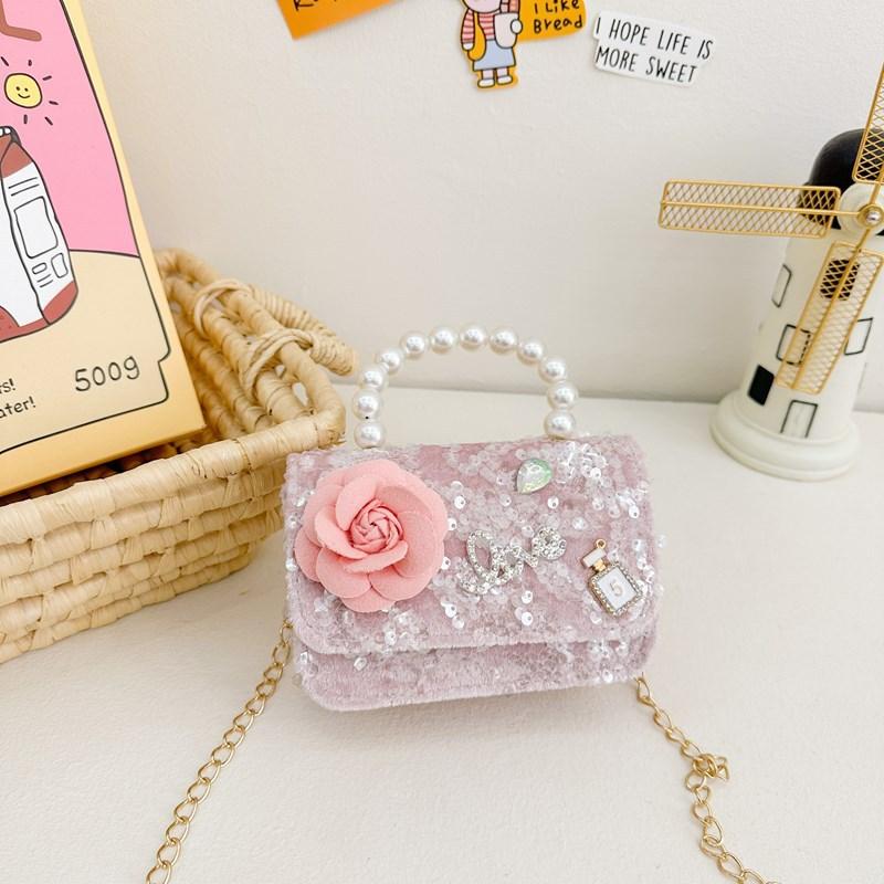 Girls' Pearl Handbag Princess Shoulder Bag Chain Children's Bag