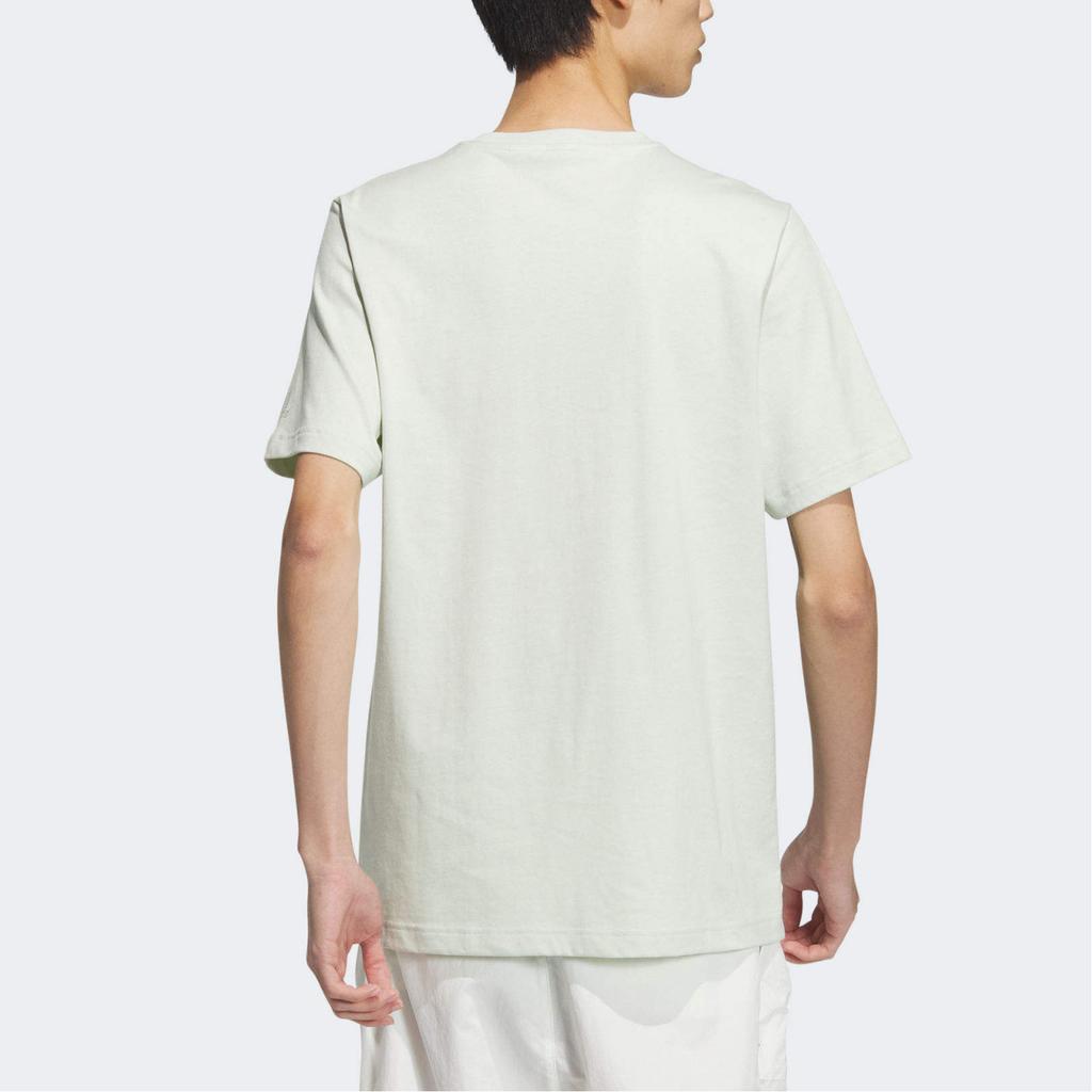 Adidas SS24 Casual Sports Minimalist Comfortable Letter Logo Printed Round Neck Short Sleeve T-Shirt Unisex T-Shirt Linen-Green JI9072