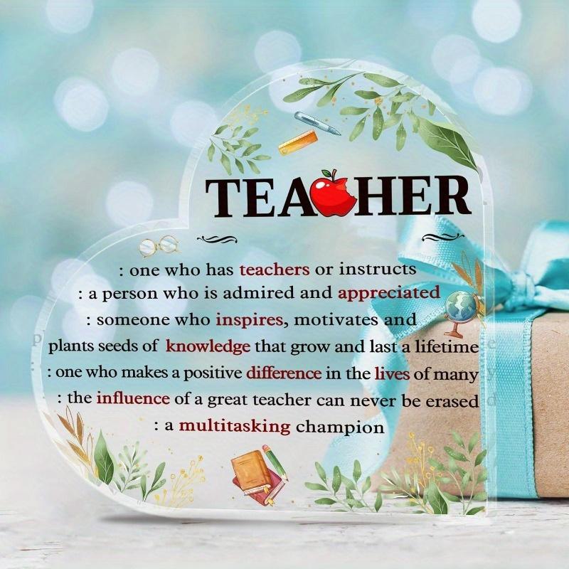 Teacher Appreciation Acrylic Plaque - Versatile Desk Gift for Educators & Mentors