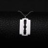 Collier Lame de Rasoir Cazador Forme de Rasoir Pendentif Collier Acier Inoxydable Collier Acier Froid Pour Hommes Collier Hip Hop Bijoux
