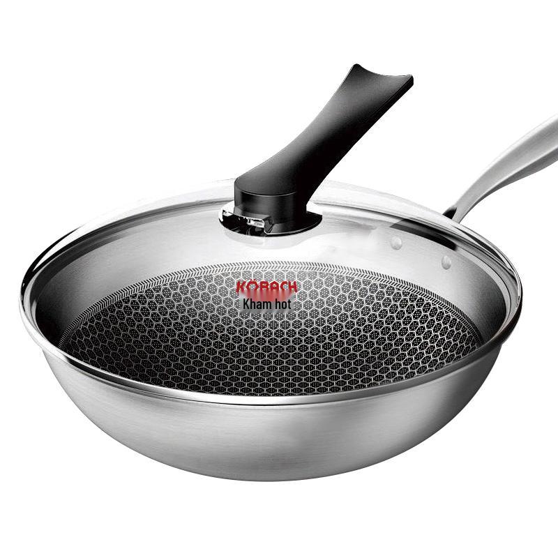 Kangbahe 304 SS Honeycomb Non-Stick Wok, 32cm