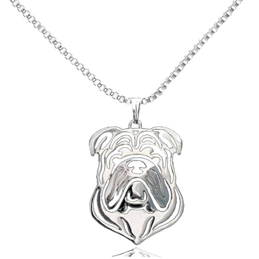 Silver Stainless Steel bulldog Bullmastiff Pendant dog Chain Necklace Silver Stainless Steel bulldog Bullmastiff Pendant dog Chain Necklace