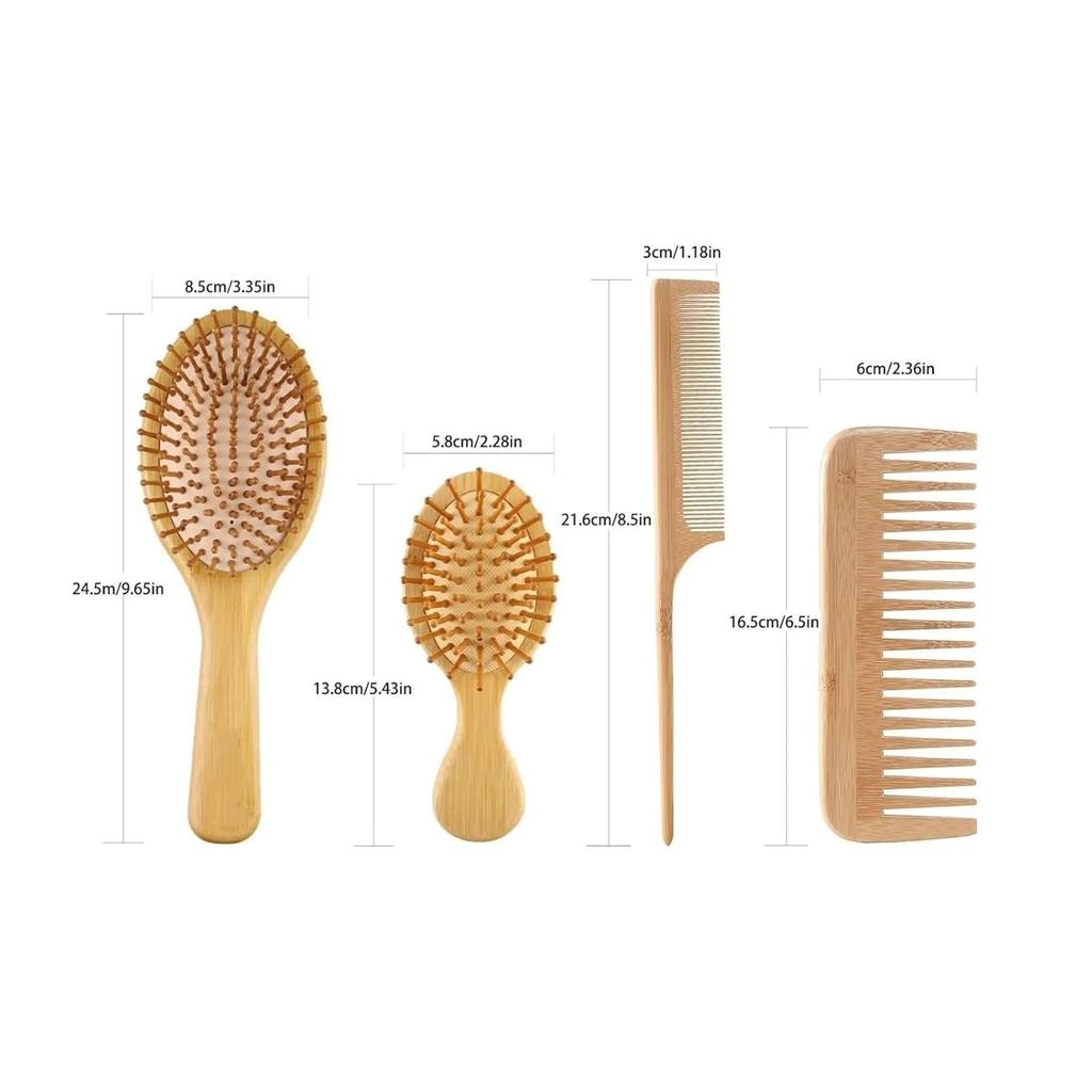 Hair Brushes And Comb Set, For Women And Detangling, Great On All, Handmade For Men(3Pcs Set C with Box)
