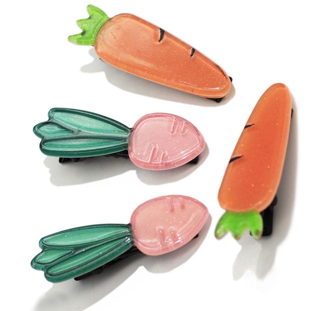China Suppliers Cartoon Vegetable Hair Clip Carrot Clip Flat Back Resins for Hair Bows