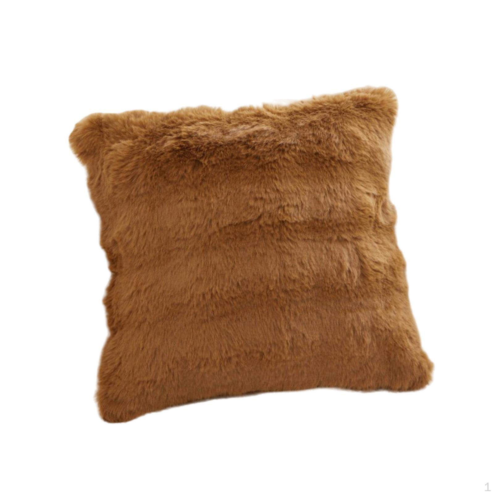 

Plush Cushion Cover Case Supplies 43cmx43cm Compact Pillowslip Throw Pillow for Sofa хаки