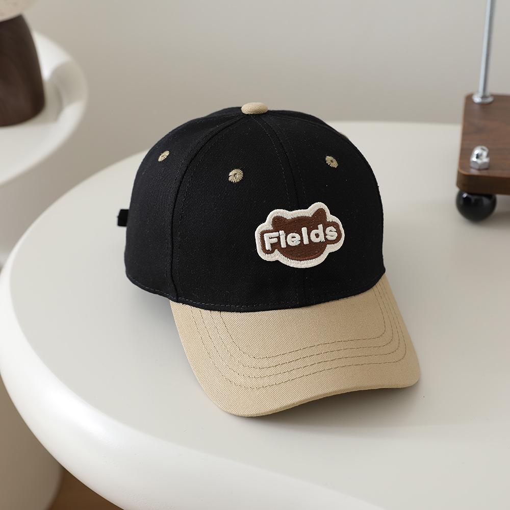 Kids Hats New Color-Block Baseball Caps Spring/Autumn Unisex Children s English Retro Snapbacks Trendy