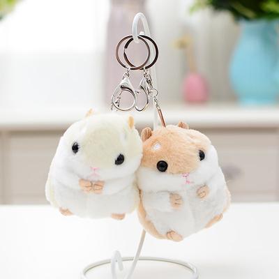 Cartoon-Plüschpuppen, niedliche Stofftiere, Plüsch-Schlüsselanhänger, Schlüsselanhänger, Kinderspielzeug, Tasche, Anhänger, Tier, Hamster, 10 cm, Tier-Plüschtier