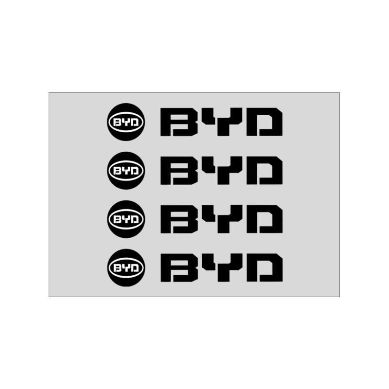 4Pcs Car Door Handle 3D Stickers Tire Rear View Mirror Decals Decoration For BYD F3 E6 Yuan Plus Atto F0 G3 I3 Ea1 Song Max Tang