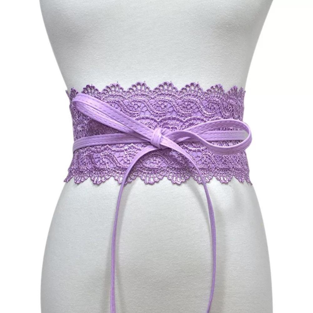 Soft Bow Tie Belt Self Tie Obi Belt Boho Style PU Leather Belt  for Dresses
