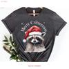 Christmas Racoon T Shirt Raccoon Holiday Santa Elf Merry Crittermas Collector Vintage Graphic Comfortable Homme