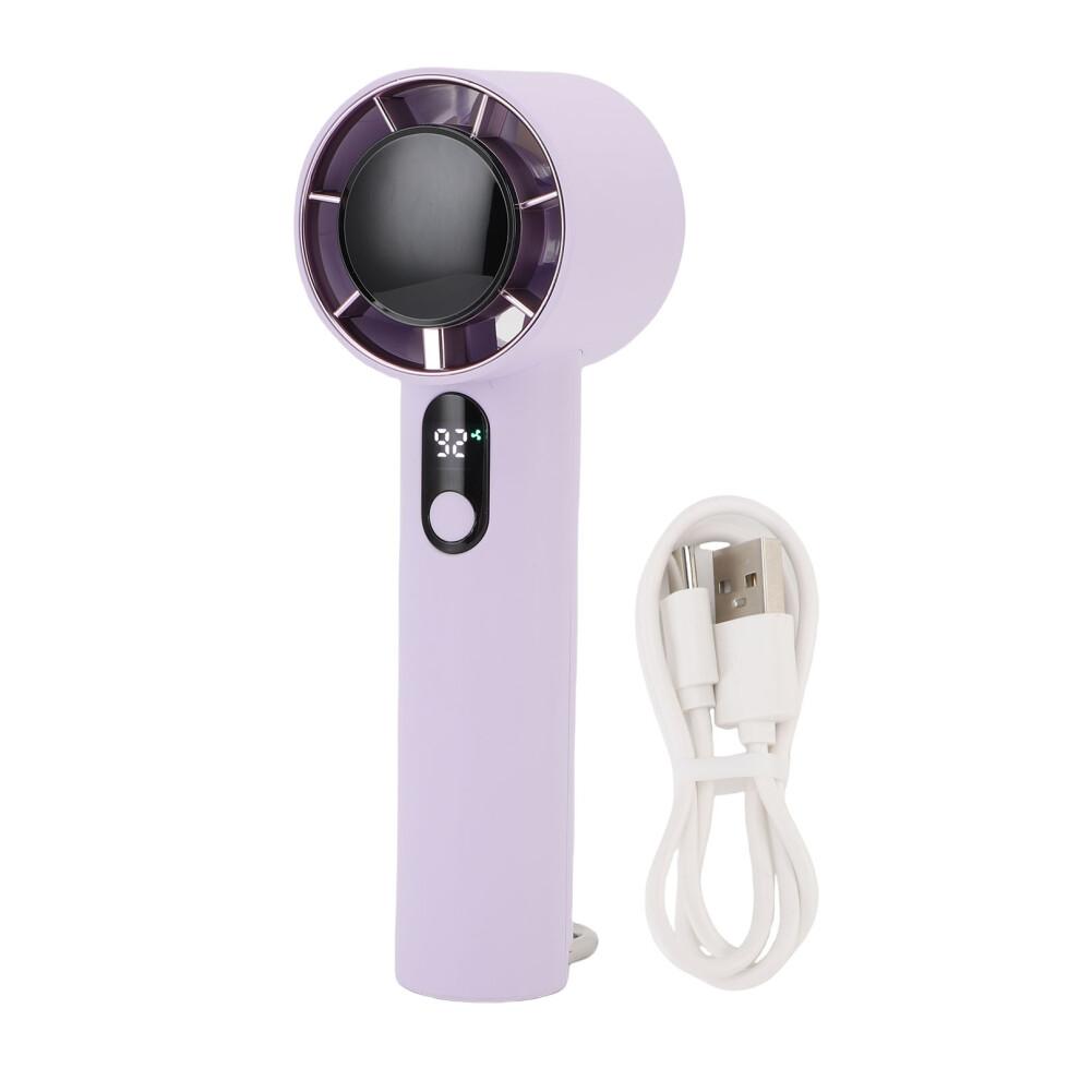 Portable Handheld Fan 5 Speeds, 3000mAh USB Rechargeable, Purple