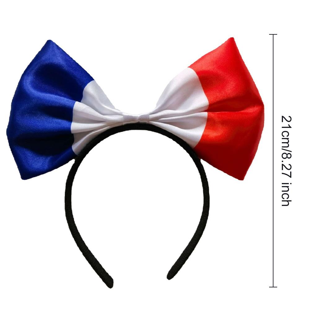 Fliege Stirnband Satin Landesflagge Haarband Leichtes Großes Schleifen Stirnband Festliches Parade Kopfschmuck