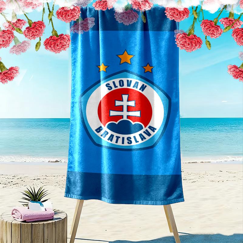 Slovan Bratislava 2D Flat Print Beach Towel, Large Soft Quick Dry Towel for Beach Camping Swimming