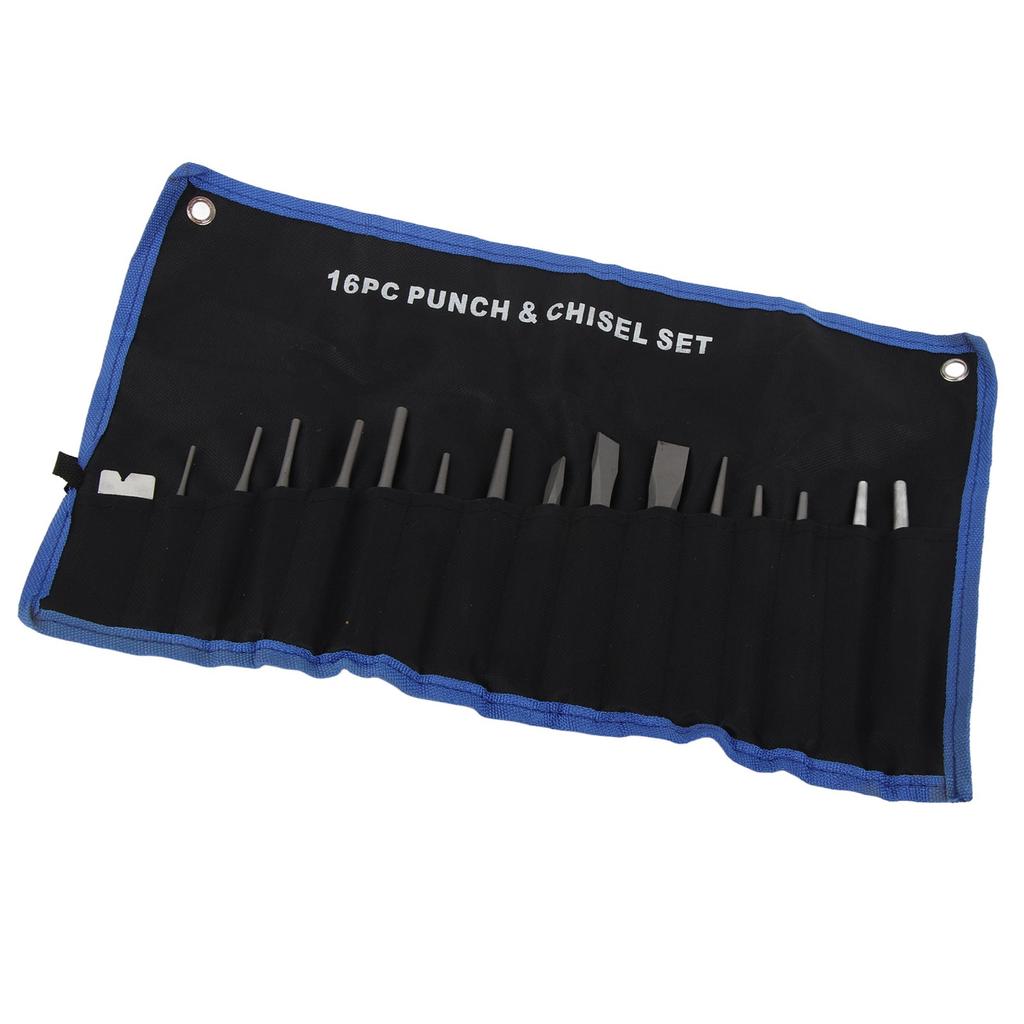 16Pcs Mechanics Punches and Chisel Set Pin Centre Taper Cold Gauge