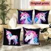Neon Unicorn Throw Pillow Covers Pattern Cushion Cover Suitable For Sofa Bedroom Car Pillow Cover