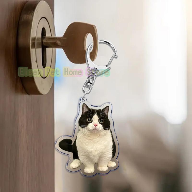 Funny Cat Key Chain Keychains Ring for Accessories Bag Pendant Keyring Jewelry Cute Animal Pet Llaveros Friends Gifts Cool Cats