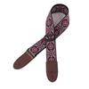 Leather Guitar Strap Embroidery Adjustable Neck Strap Durable Bass Strap  for Bass Guitar
