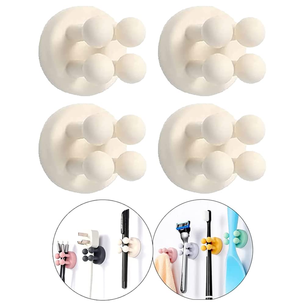 

4 шт. силиконовый держатель для зубной щетки, держатель для бритвы, многофункциональный крючок, водонепроницаемый самоклеящийся крючок, держатель для ванной комнаты и кухни