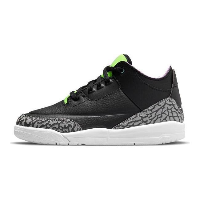 Air Jordan 3 Retro PS Electric Green Dětské tenisky Černá Bílá Violet-Shock DA2306-003