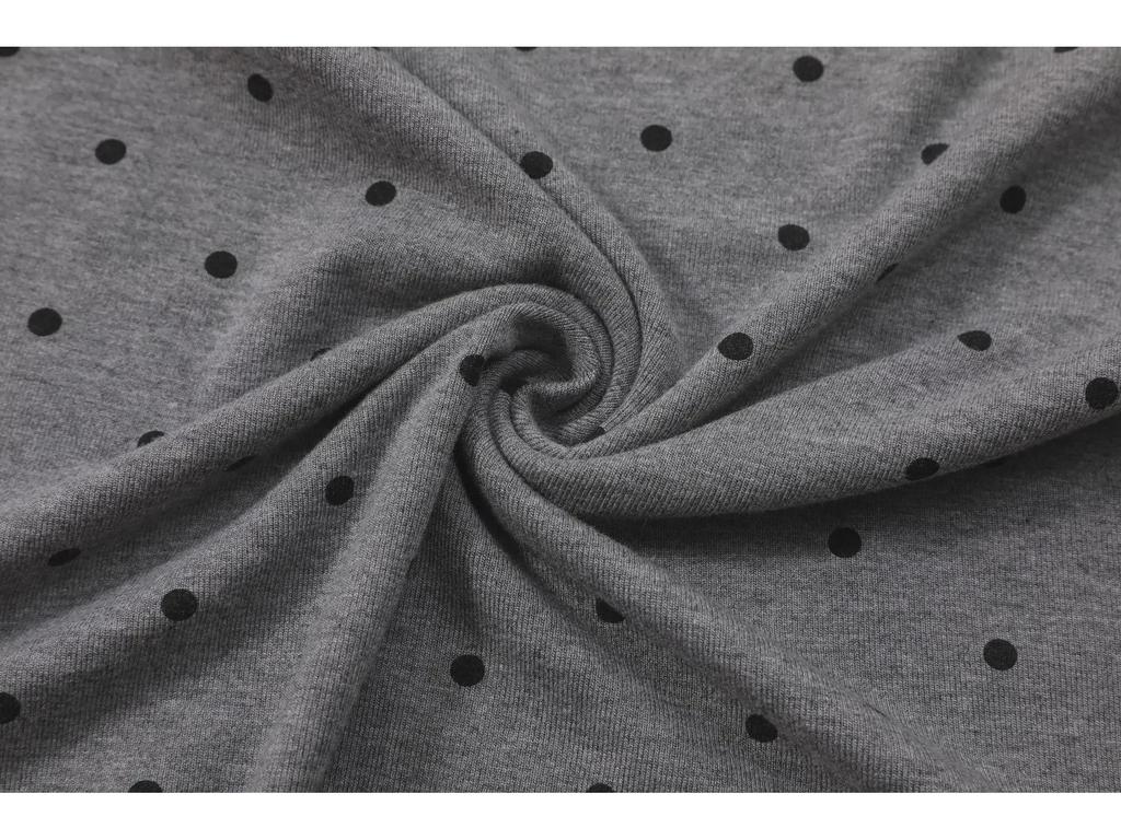 Polka Dot Long-Sleeve Round-Neck Women's Slim Fit Casual Top for Autumn/Winter.