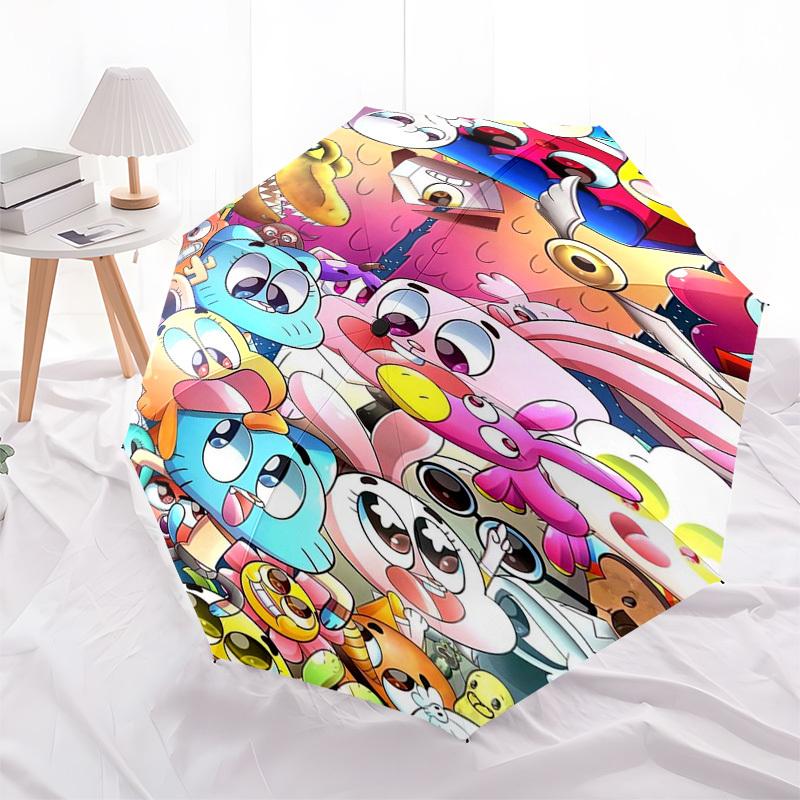 Cartoon Characters Themed Automatic Opening and Closing Umbrella, Compact Travel Umbrella, Lightweight and Portable, Suitable for Beach Comm
