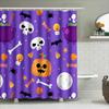 Halloween-Themed Shower Curtain Featuring Pumpkin Candy Skull Design For Bathroom Decor