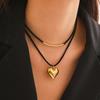 Bohemian Multilayer Handmade Beads Chain Fashion Necklaces Oil Heart Cross Pendant Jewelry For Women Accessories X0189
