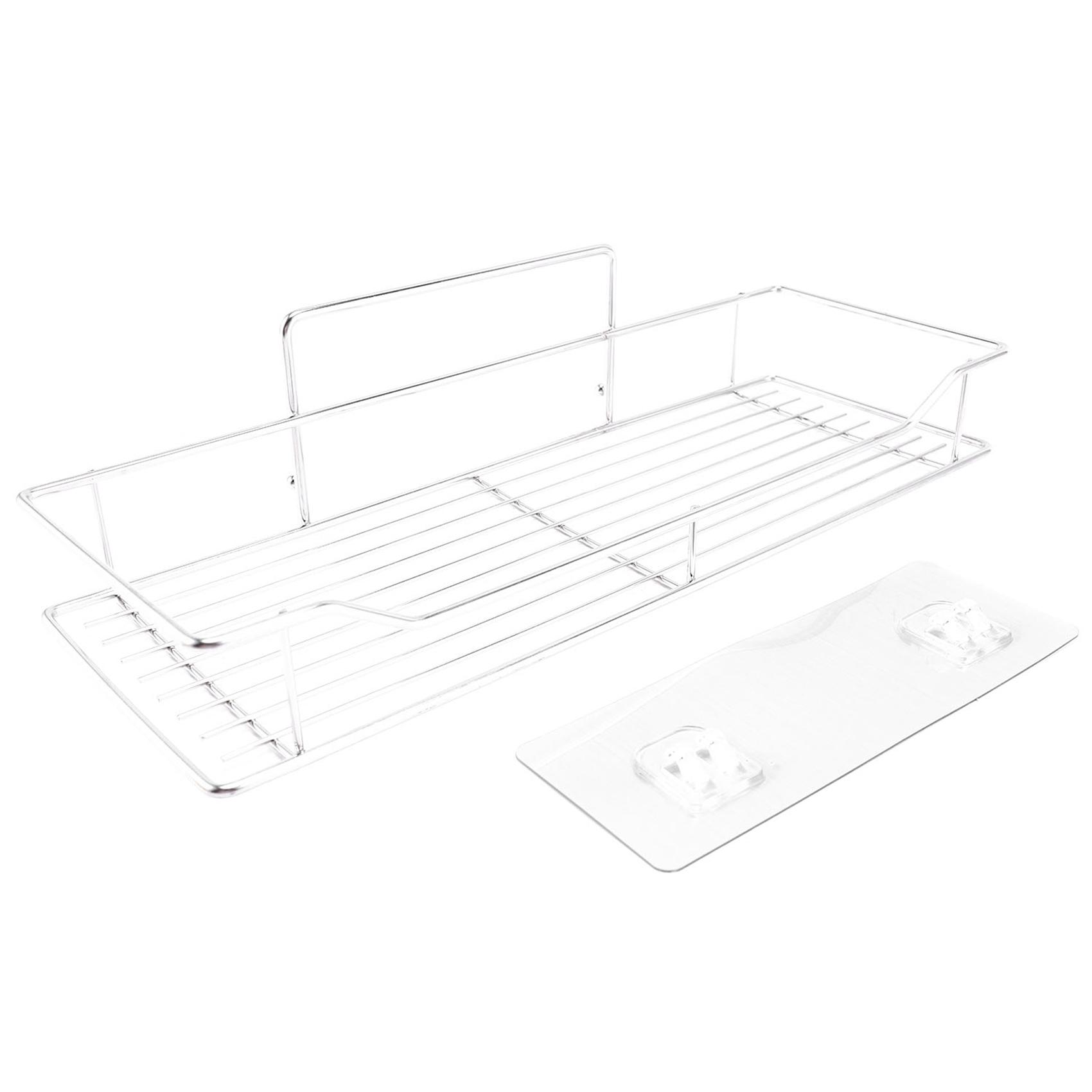 

ABWR-2X Stainless Steel Bathroom Storage Shelf Punch-Free Kitchen Bathroom Toilet Wall Hanging Storage Rack Large серебряный